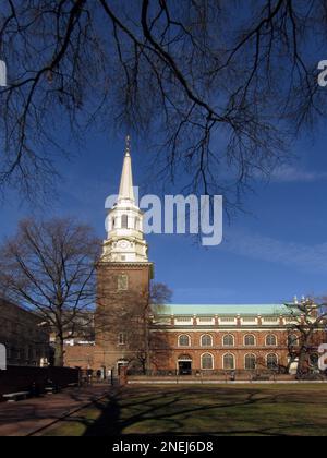 Chiesa di Cristo nella Città Vecchia di Filadelfia, fondata nel 1695 e sede dell'inizio della Chiesa Episcopale protestante negli Stati Uniti. Foto Stock