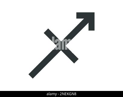 Semplice segno astrologico sagittario. Concetto di astrologia. Illustrazione Vettoriale