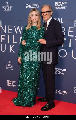Aimee Lou Wood e Billy Nighy partecipano all'evento Newport Beach Film Festival UK Honours, al Londoner Hotel, nel centro di Londra. Data immagine: Giovedì 16 febbraio 2023. Foto Stock