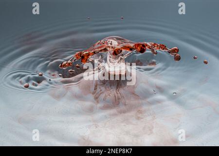 Macro fotografia gocce d'acqua fotografate con il grilletto Plutone Foto Stock