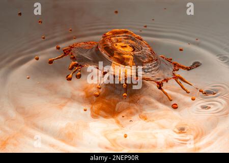 Macro fotografia gocce d'acqua fotografate con il grilletto Plutone Foto Stock