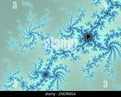 3D-Illustrazione di un bel zoom nel campo matematico infinito mandelbrot set frattale Foto Stock