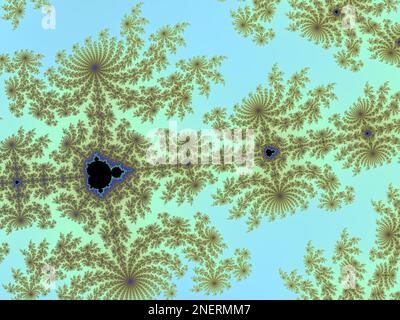 3D-Illustrazione di un bel zoom nel campo matematico infinito mandelbrot set frattale Foto Stock