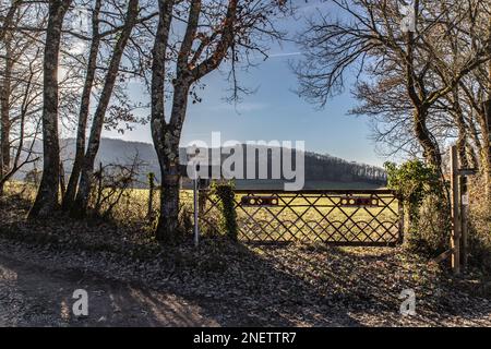 Vue campagnarde en hiver Foto Stock