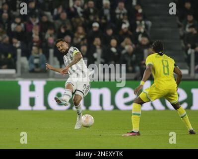 Torino, Italia. 16th Feb, 2023. Bremer di Juventus durante la UEFA Europa League, partita di calcio tra Juventus FC e FC Nantes il 16 febbraio 2023 allo stadio Allianz di Torino. Photo Ndrerim Kaceli Credit: Independent Photo Agency/Alamy Live News Foto Stock