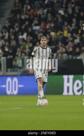 Torino, Italia. 16th Feb, 2023. Leandro Paredes di Juventus durante la UEFA Europa League, partita di calcio tra Juventus FC e FC Nantes il 16 febbraio 2023 allo stadio Allianz di Torino. Photo Ndrerim Kaceli Credit: Independent Photo Agency/Alamy Live News Foto Stock