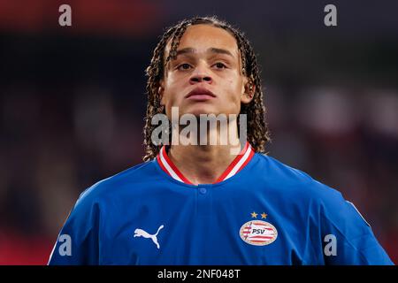 Siviglia, Siviglia, Spagna. 16th Feb, 2023. Xavi Simons of PSV Eindhoven durante il round di knockout della UEFA Europa League gioca fuori tappa una partita tra Sevilla FC e PSV Eindhoven all'Estadio Ramon Sanchez Pizjuan il 16 febbraio 2023 a Siviglia, Spagna. (Credit Image: © Jose Luis Contreras/DAX via ZUMA Press Wire) SOLO PER USO EDITORIALE! Non per USO commerciale! Foto Stock