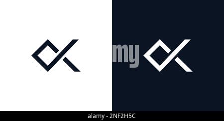 Design moderno ed esclusivo con logo CK con lettere iniziali Illustrazione Vettoriale