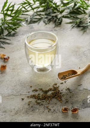 tè verde giapponese genmaicha. Foto di alta qualità Foto Stock