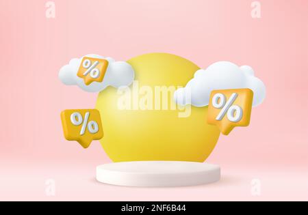 €3D Discount PRODUCT sale podio Illustrazione Vettoriale