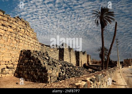 Qasr al Azraq, lateinisch Basianis, Basienis, Oder Amatha, Blaue Festung, ein historisches römisches und byzantinisches Militärlager am vorderen Limes Foto Stock