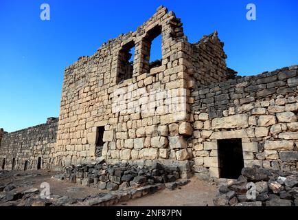 Qasr al Azraq, lateinisch Basianis, Basienis, Oder Amatha, Blaue Festung, ein historisches römisches und byzantinisches Militärlager am vorderen Limes Foto Stock