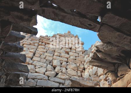 Qasr al Azraq, lateinisch Basianis, Basienis, Oder Amatha, Blaue Festung, ein historisches römisches und byzantinisches Militärlager am vorderen Limes Foto Stock