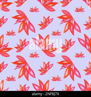 Disegnato a mano Watercolor rosso fiori astratti motivo senza cuciture sullo sfondo grigio. Elementi di progettazione di album. Poster tipografico, invito di nozze, Foto Stock