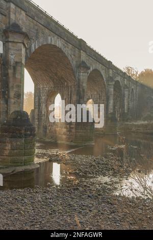 Il fiume South Tyne a Alston Arches, Haltwhistle, Northumberland Foto Stock