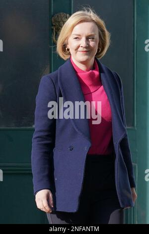 Foto del file datata 05/02/23 dell'ex primo ministro Liz Truss, che ha esortato le nazioni democratiche a opporsi alla Cina e ad apprendere le lezioni di non intraprendere azioni più dure e precarie contro la Russia. Foto Stock