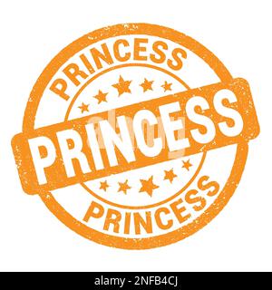 TESTO DELLA PRINCIPESSA scritto su un segno di timbro arancione grungo. Foto Stock