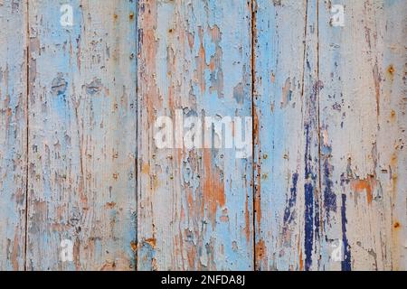Fondo in legno vintage grunge con peeling. Tavole di legno sfondo. Foto Stock