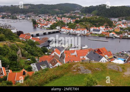 Mandal porto di pesca città nella contea di Vest-Agder in Norvegia. Foto Stock