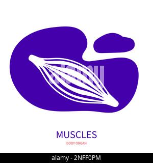 Icona del pittogramma della silhouette della parte muscolare umana Illustrazione Vettoriale