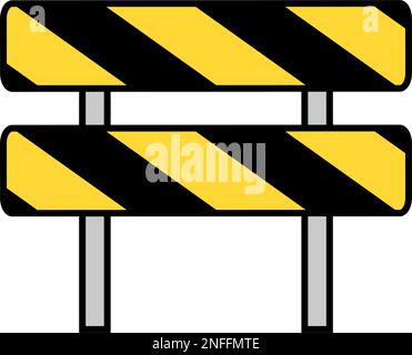 Icona barricata durante la costruzione. Vettore modificabile. Illustrazione Vettoriale