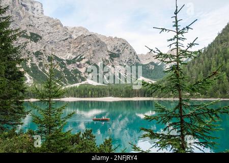 Italia. Trentino Alto Adige. Lago di Braies. lago di Braies Foto Stock