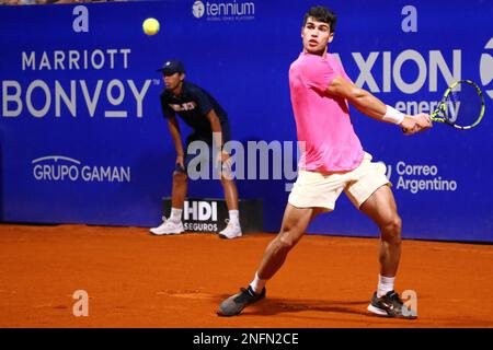 Carlos Alcaráz Tenista Español en el ATP de Buenos Aires Foto Stock