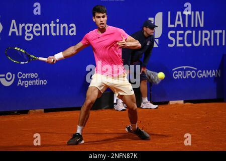 Carlos Alcaráz Tenista Español en el ATP de Buenos Aires Foto Stock