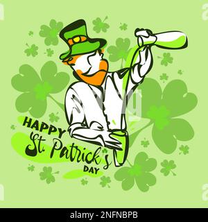 Happy St. Preventivo scritto a mano per cartoline, striscioni, inviti, manifesti, t-shirt il giorno di Patricks. Illustrazione vettoriale Illustrazione Vettoriale