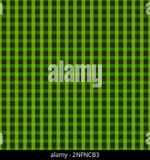St Patricks giorno tartan plaid. Motivo scozzese in gabbia verde e nera. Gabbia scozzese. Tradizionale sfondo scozzese a scacchi. Tex tessuto senza cuciture Illustrazione Vettoriale