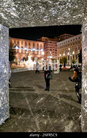 Napoli Campania Italia. Il tempo di Natale in Piazza Municipio Foto Stock