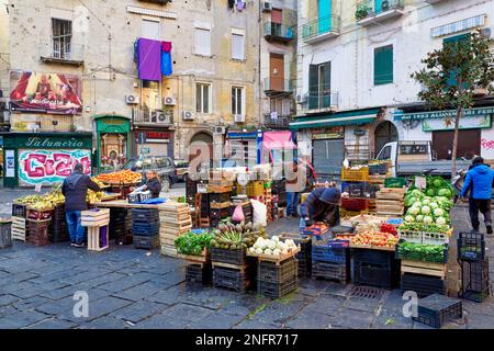 Napoli Campania Italia. Fruttivendolo Pignasecca a trimestre Foto Stock