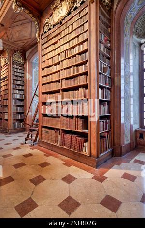 Il Prunksaal, centro della vecchia biblioteca imperiale all'interno della Biblioteca Nazionale Austriaca. Vienna Austria Foto Stock