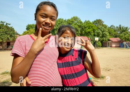 Bambini alla Light House Orphanage a Phnom Penh Cambogia Foto Stock