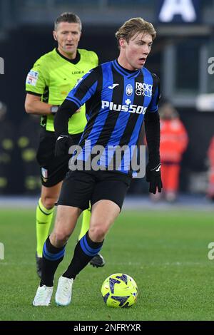 Roma, Lazio. 11th Feb, 2023. Rasmus Hojlund di Atalanta durante la Serie Una partita tra SS Lazio e Atalanta allo stadio Olimpico di Roma, 11st febbraio 2023. (Foto di credito AllShotLive/Sipa USA) Credit: Sipa USA/Alamy Live News Foto Stock