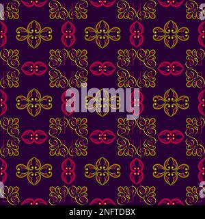 Modello campione per tessuti, interni, ceramiche e mobili in stile arabo. Assaggia l'ornamento tradizionale dei popoli e dei paesi dell'Asia; Illustrazione Vettoriale