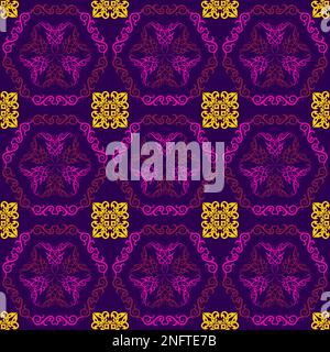 Modello campione per tessuti, interni, ceramiche e mobili in stile arabo. Assaggia l'ornamento tradizionale dei popoli e dei paesi dell'Asia; Illustrazione Vettoriale