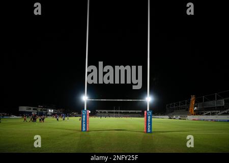 Wakefield, Regno Unito. 17th Feb, 2023. Visione generale del Be Well Support Stadium prima della partita del Betfred Super League Round 1 Wakefield Trinity vs Catalans Dragons al Be Well Support Stadium, Wakefield, Regno Unito, 17th febbraio 2023 (Photo by Steve Flynn/News Images) a Wakefield, Regno Unito il 2/17/2023. (Foto di Steve Flynn/News Images/Sipa USA) Credit: Sipa USA/Alamy Live News Foto Stock