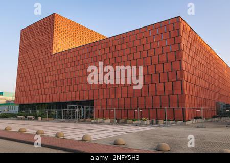 Centro di informazione scientifica e Biblioteca accademica dell'Università della Slesia nella città di Katowice, nella regione della Slesia in Polonia Foto Stock