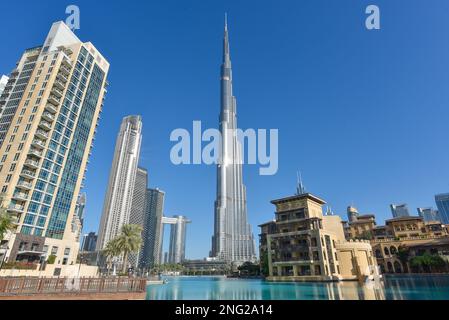 Burj Kalifa, Dubai al sole del mattino Foto Stock