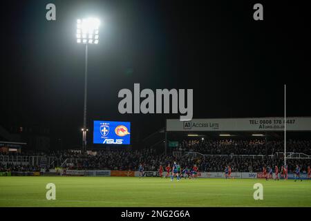 Wakefield, Regno Unito. 17th Feb, 2023. Visione generale del gioco al Be Well Support Stadium durante la partita del Betfred Super League Round 1 Wakefield Trinity vs Catalans Dragons al Be Well Support Stadium, Wakefield, Regno Unito, 17th febbraio 2023 (Foto di Steve Flynn/News Images) a Wakefield, Regno Unito il 2/17/2023. (Foto di Steve Flynn/News Images/Sipa USA) Credit: Sipa USA/Alamy Live News Foto Stock