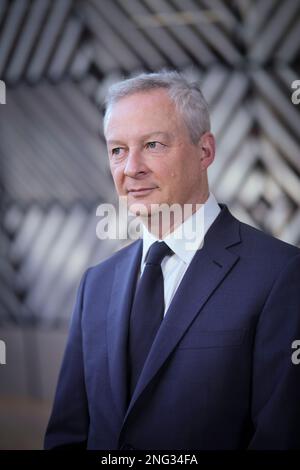 Nicolas Landemard / le Pictorium - riunione dell'Eurogruppo a Bruxelles. - 14/2/2023 - Belgio / Bruxelles / Bruxelles - arrivo di Bruno le Maire alla riunione dell'Eurogruppo a Bruxelles. Foto Stock