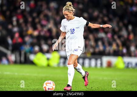 Milton Keynes, Regno Unito. 16th Feb, 2023. Milton Keynes, Inghilterra, 16th 2023 febbraio: Rachel Daly (12 Inghilterra) passa la palla durante la partita di football della Arnold Clark Cup tra Inghilterra e Repubblica di Corea allo stadio MK di Milton Keynes, Inghilterra. (Kevin Hodgson /SPP) Credit: SPP Sport Press Photo. /Alamy Live News Foto Stock