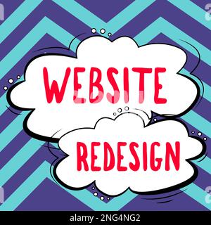 Testo che mostra ispirazione Sito web Redesign. Concetto del Internet modernizzate il miglioratore o amplificate lo sguardo ed il tatto del vostro Web site Foto Stock