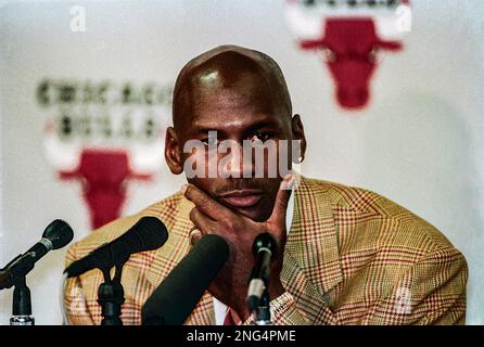 Pallacanestro NBA Michael Jordan, Chicago Bulls nel 1995. Foto Stock