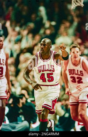 Pallacanestro NBA Michael Jordan, Chicago Bulls nel 1995. Foto Stock