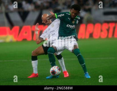 San Paolo, Brasile. 16th Feb, 2023. Nel corso di una partita tra Corinzi e Palmeiras a Neo Quimica Arena a San Paolo, Brasile (Fernando Roberto/SPP) Credit: SPP Sport Press Photo. /Alamy Live News Foto Stock