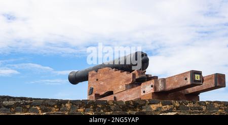 vecchio canone olandese a galle fort, sri lanka. Foto Stock