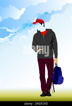 Astratto bell'uomo senza volto. Illustrazione sportsman.Vector 3D Illustrazione Vettoriale