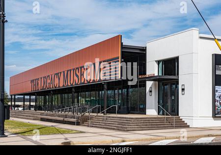 Montgomery, Alabama, USA-7 febbraio 2023: Ingresso al Legacy Museum: Da Enslavement all'incarcerazione di massa nel quartiere dei divertimenti di Down Foto Stock